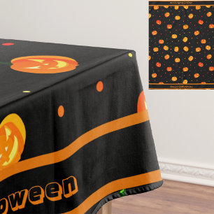 Nappe Halloween Citrouilles de peur Jack-o'-Lantern Moti