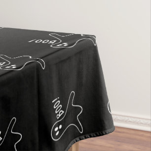 Nappe Halloween fantôme noir et blanc mignon motif