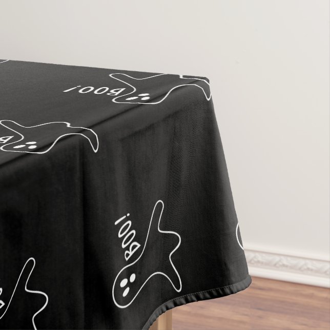 Nappe Halloween fantôme noir et blanc mignon motif (In Situ)