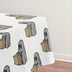 Nappe Halloween, Jolie Gris Fantôme, Trick Ou Treat, Boo