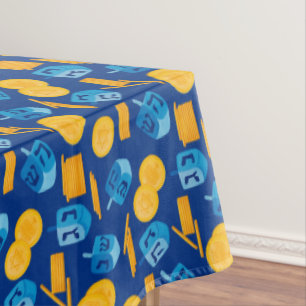 Nappe Hanoukka Dreidel Game Gelt Bleu foncé