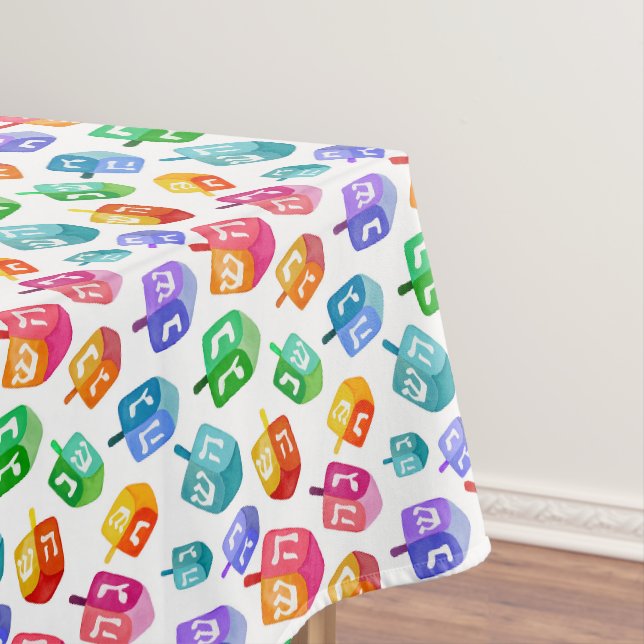 Nappe Hanoukka Dreidels Rainbow Watercolor Holiday (In Situ)