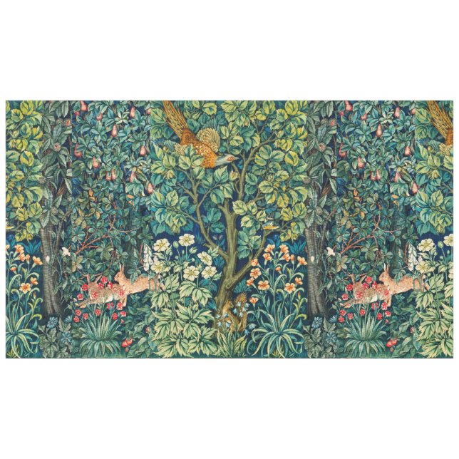 Nappe Hares d'ANIMAUX FORESTIERS, Oiseau de faisan, Vert (Devant (Horizontal))