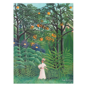 Nappe Henri Rousseau - Une femme marche dans une forêt e