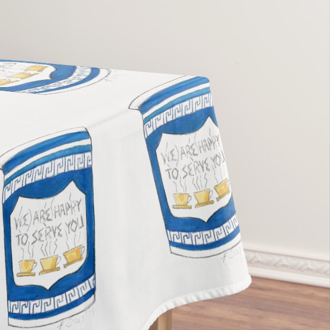 Nappe Heureux De Vous Servir Grec Blue Diner Coffee Cup (In Situ)