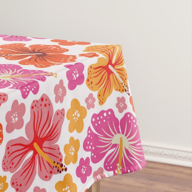 Nappe hibiscus tropical - rose et orange (In Situ)