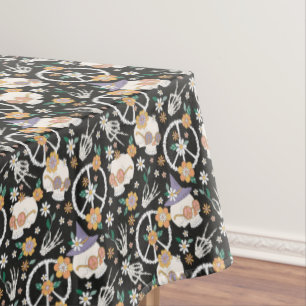 Nappe Hippie Halloween Skulls et Fleurs Motif