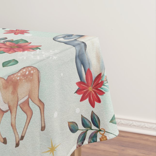 Nappe Hiver Florest Animaux Motif de Noël (In Situ)