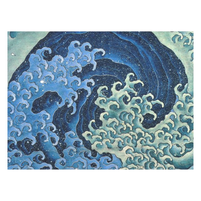 Nappe Hokusai Vague féminine Océan Vintage (Devant (Horizontal))