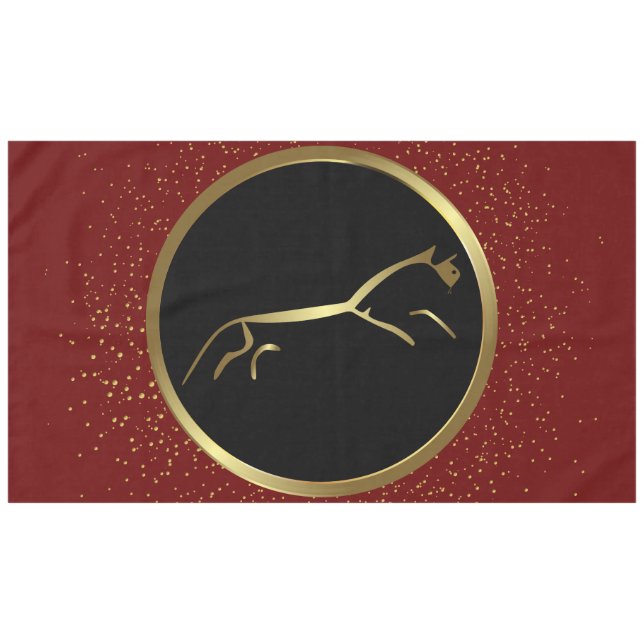 Nappe Horse Uffington en or métallique frappant (Devant (Horizontal))