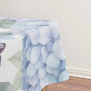 Nappe Hortensia Bleu Papillon Aquarelle Florale
