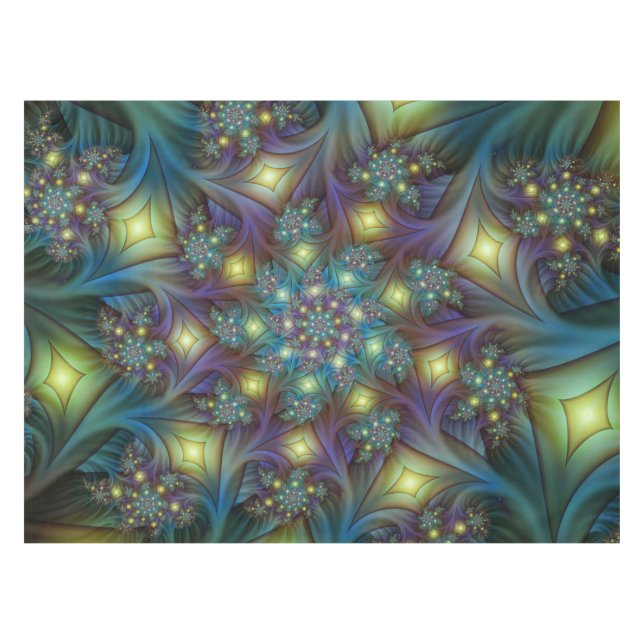 Nappe Illuminé Abstrait brillant Turquoise violet Fracta (Devant (Horizontal))