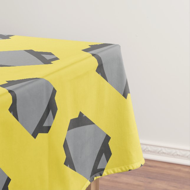 Nappe Illuminer le monogramme géométrique gris-jaune (In Situ)