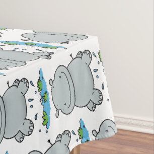 Nappe Illustration de saut en hippo mignon