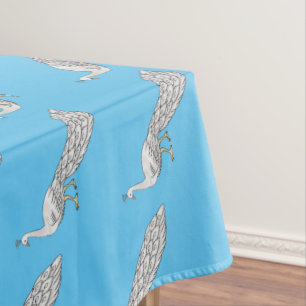 Nappe Illustration d'oiseau de paon blanc