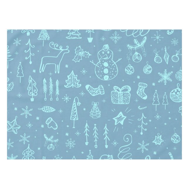 Nappe Illustration du dessin du Doodle de Noël mignon | (Devant (Horizontal))