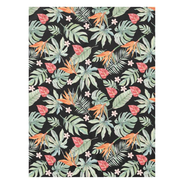 Nappe Imaginaire de feuillage à fleurs de Tropiques fonc (Devant)
