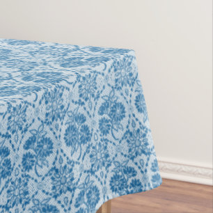 Nappe Indigo Blue Floral Faux Lace Motif