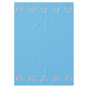 Nappe Infirmière inscrite RN Caduceus sur Pastel Blue
