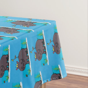 Nappe Ippopotame drôle mignon avec dessin animé d'oiseau
