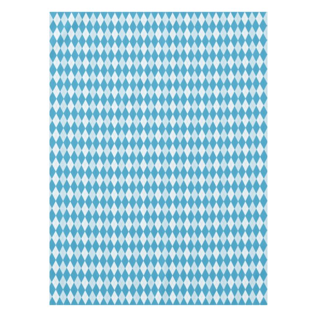 Nappe Jacquard bleu Peacock Petite forme diamant (Devant)