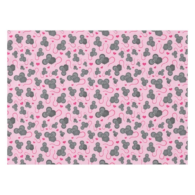 Nappe J'aime mon motif de souris dans le rose (Devant (Horizontal))