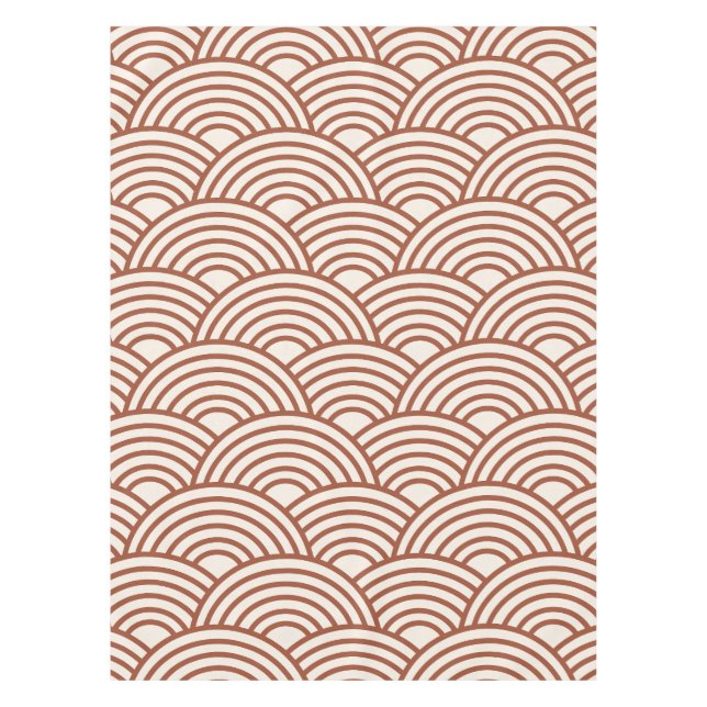 Nappe Japonaise Seigaiha Vave Rust Terracotta (Devant)