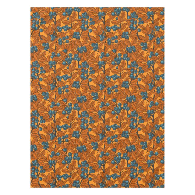 Nappe Jardin aux bleuets, bleu et orange (Devant)
