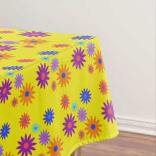 Nappe Jardin Fête Funky Rétro les années 70 Fleur Imprim