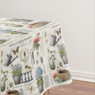 Nappe Jardin fleuri Vintage