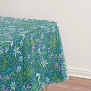 Nappe Jardin printanier Fête des Mères Bleu Violet Blanc