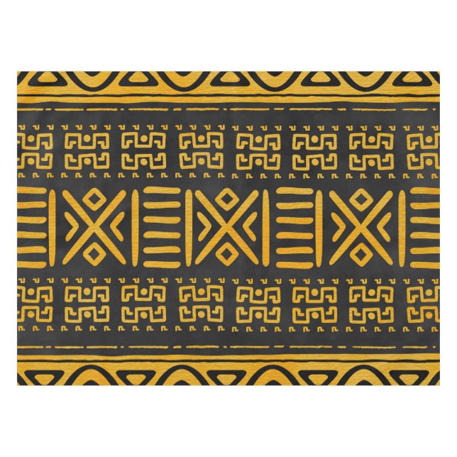 Nappe Jaune et noir africains ethniques de motif (Devant (Horizontal))