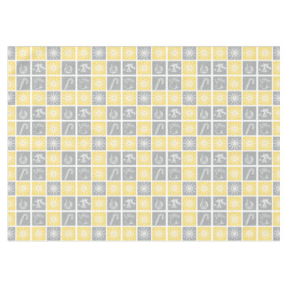 Nappe Jaune gris vacances hiver quilt motif