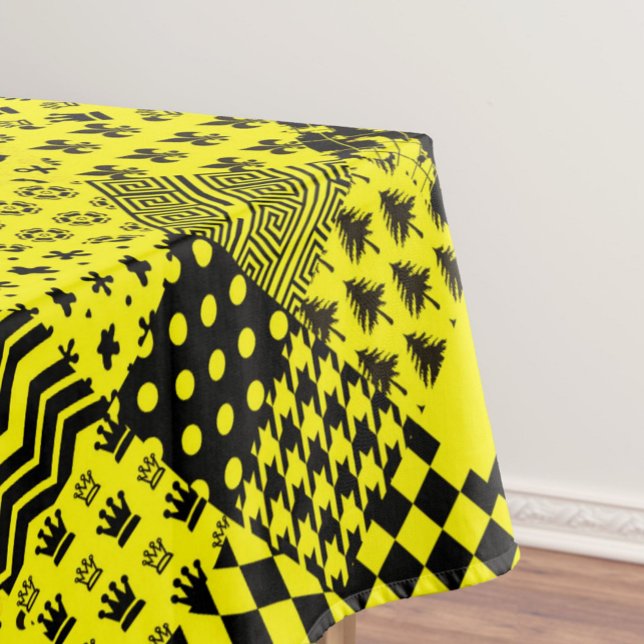 Nappe Jaune Noir Mixte Conception Motif Patchwork (Créateur téléchargé)