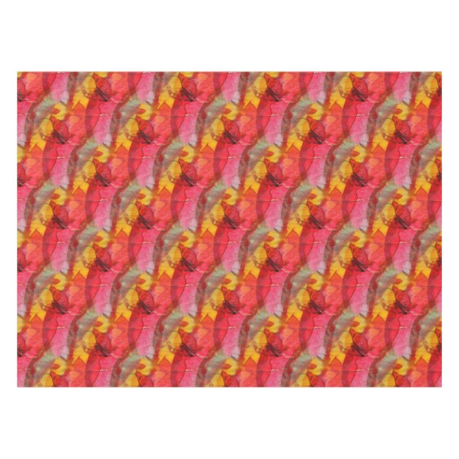 Nappe Jaune rouge d'art d'aquarelle (Devant (Horizontal))