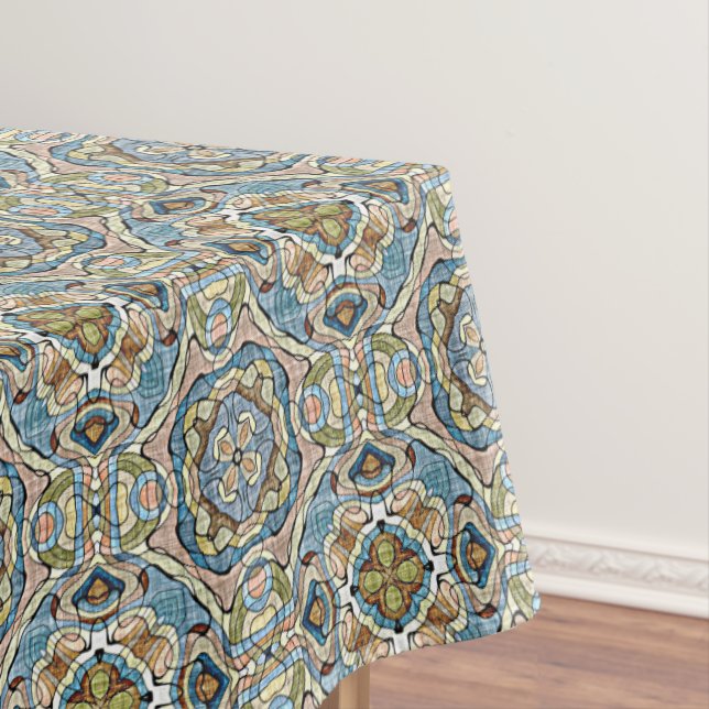 Nappe Jaune Vert Turquoise Bleu Orange Hip Bohème Art (In Situ)