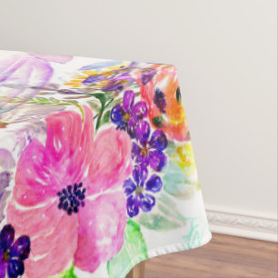 Nappe Joli aquarelle de peinture florale à la main desi
