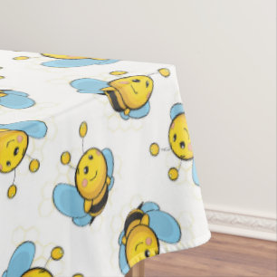 Nappe Jolie bumble motif blanc