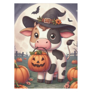 Nappe Jolie vache sorcière d'Halloween