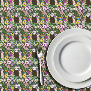 Nappe Jolies fleurs sauvages de furet sableux en bois ve