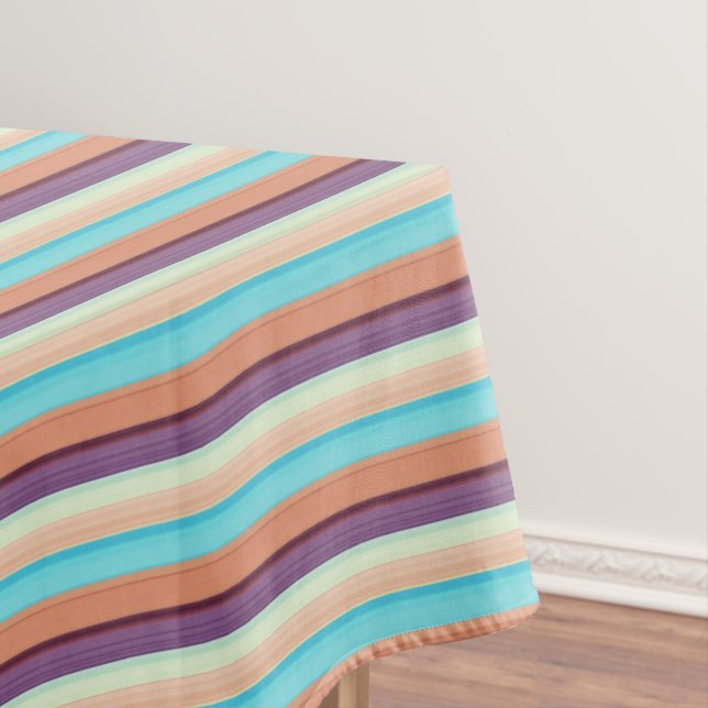 Nappe Jolies rayures bleues marron  (In Situ)