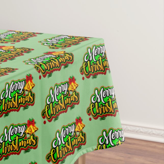 Nappe Joyeuse Typographie du texte de Noël avec cloches (In Situ)