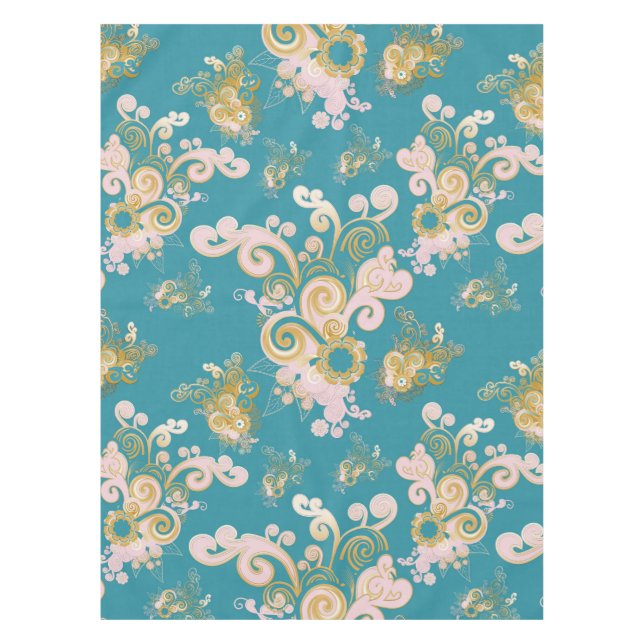 Nappe Joyeux dessin de pétales de fleurs abstraites (Devant)