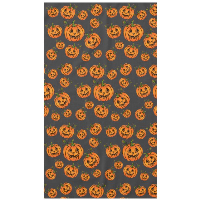 Nappe Joyeux Halloween jack-o-lanterne, tour à traiter (Devant)