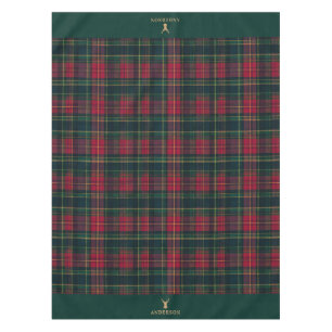 Nappe Joyeux Noël Tartan Élégant Famille Nom