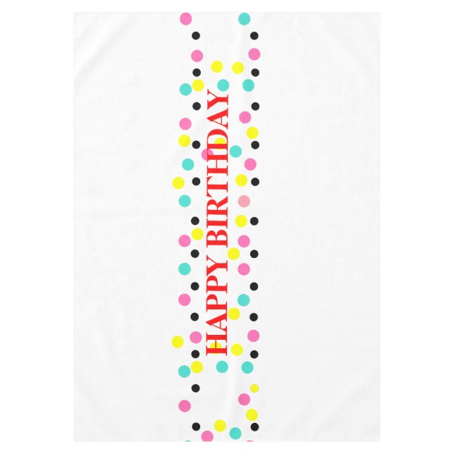 Nappe Joyeux Pois d'anniversaire (Devant)