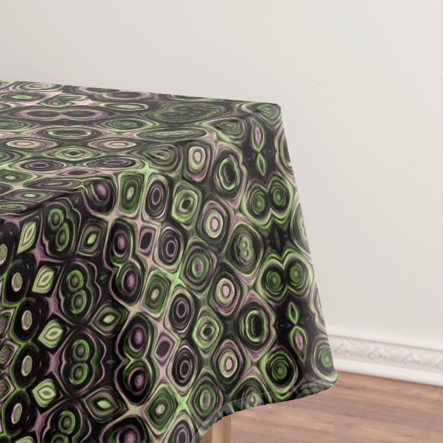 Nappe Kaleidoscope vert et noir Mandala Motif (In Situ)
