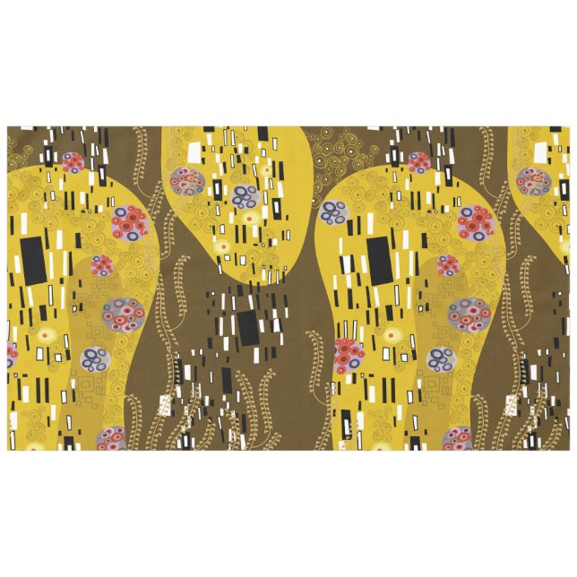 Nappe Klimt Inspiré Or Motif Art Nouveau Le Baiser (Devant (Horizontal))