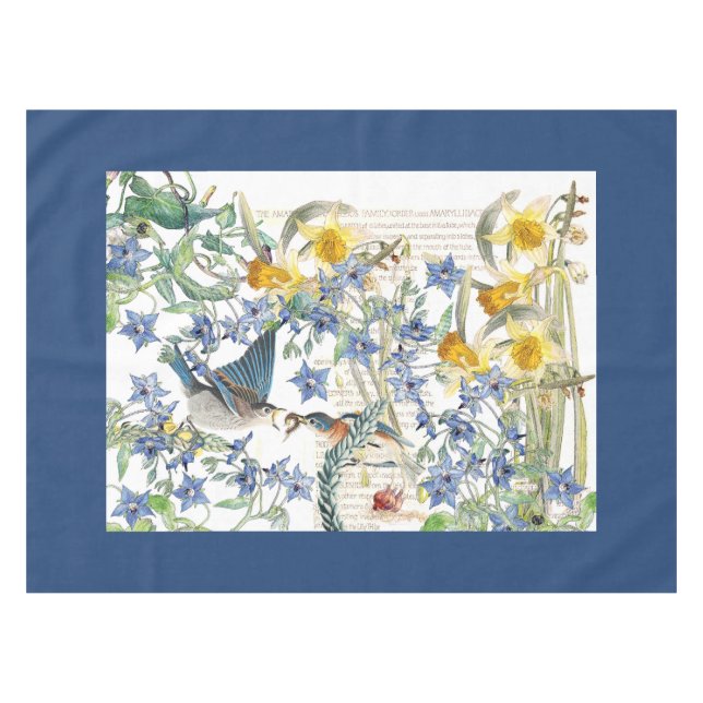 Nappe La bourrache de narcisse d'oiseau d'oiseau bleu (Devant (Horizontal))