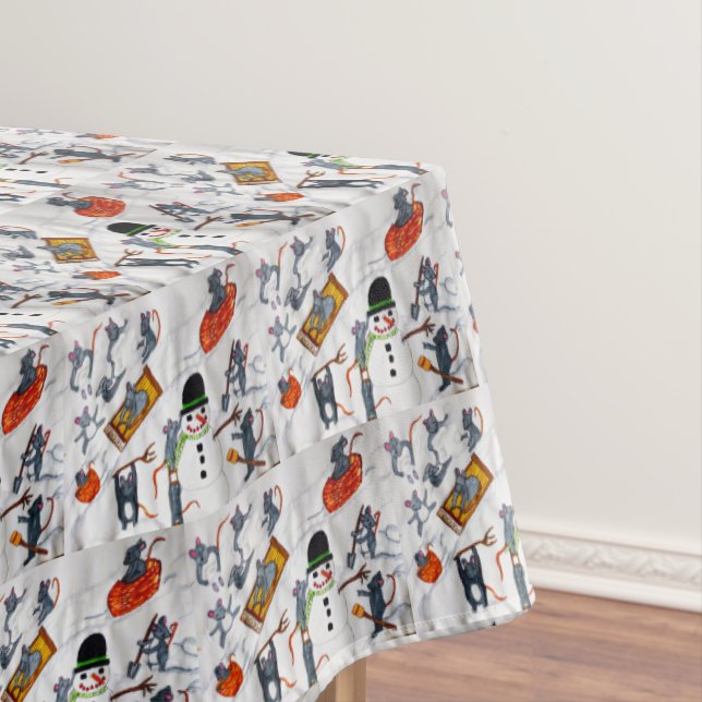 NAPPE LA MICE DE NOËL JOUANT DANS LA NEIGE (In Situ)